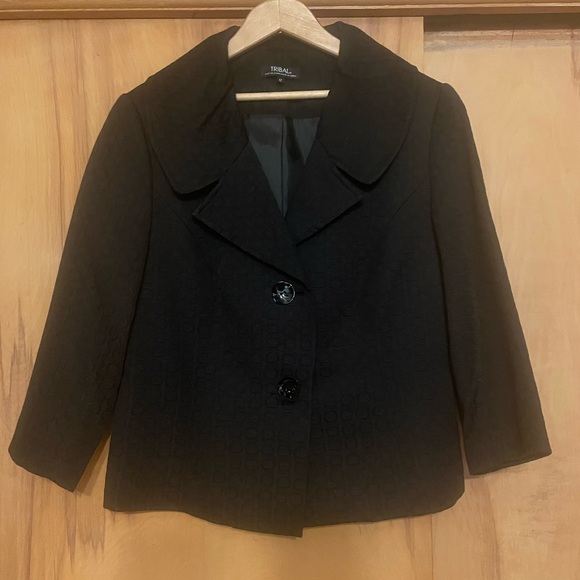 NWOT TRIBAL BLACK 3/4 SLEEVE JACKET SZ 12 - Picture 11 of 11